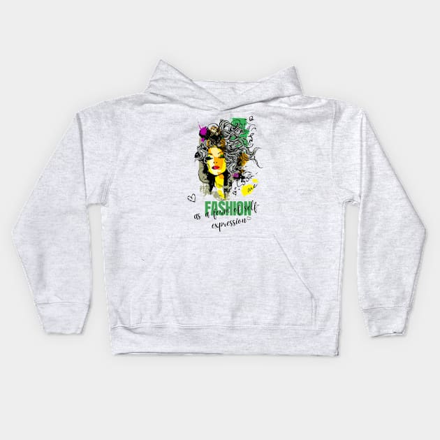 Sketch Couture: The Perfect Fusion of Art and Fashion Kids Hoodie by King Hoopoe